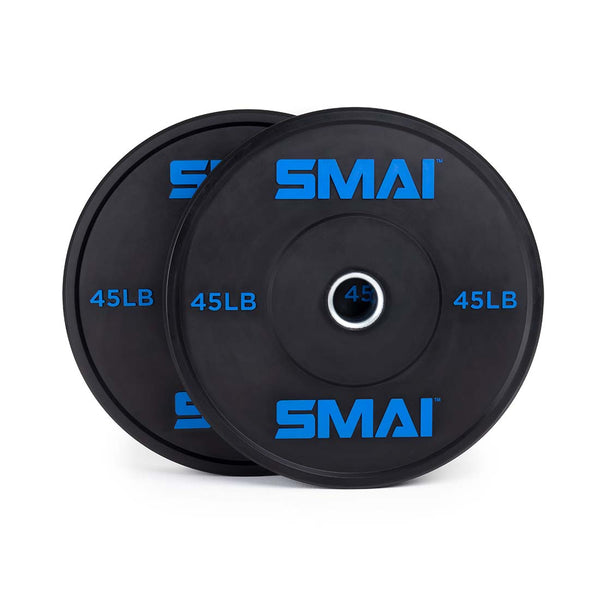 45lb Weight Lifting Plate Bumper Plate SMAI Pair Stacked