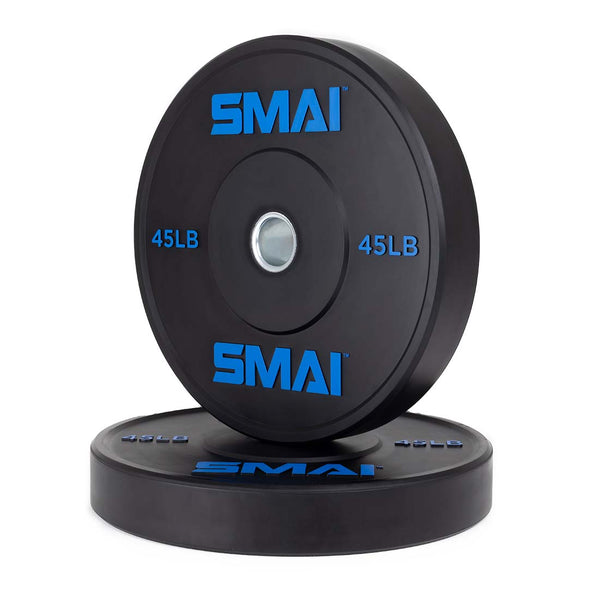 45lb Weight Lifting Plate Bumper Plate SMAI Pair Stacked