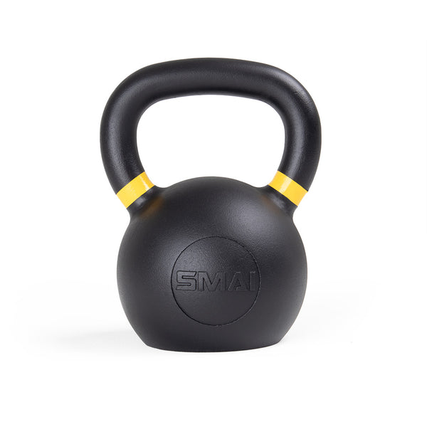 Cast Iron Kettlebell 40LB Yellow Back View