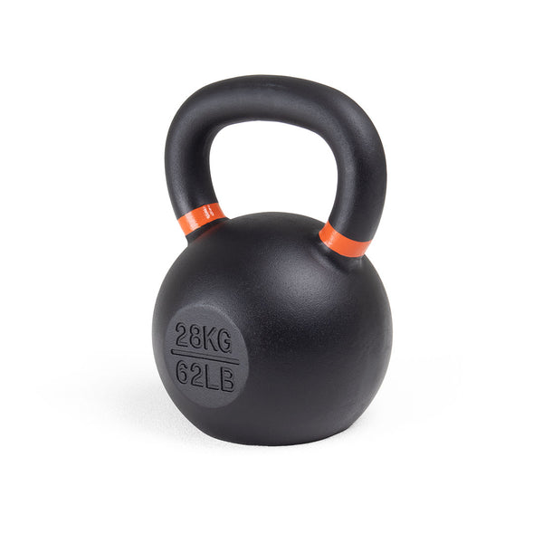 Cast Iron Kettlebell 62LB Orange Angle View