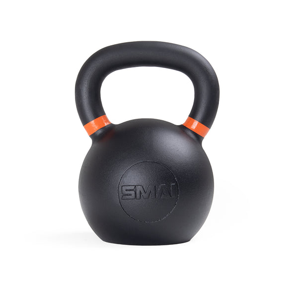 Cast Iron Kettlebell 62LB Orange Back View