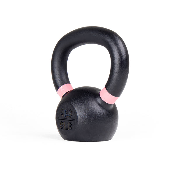Cast Iron Kettlebell 9LB Pink Angle View