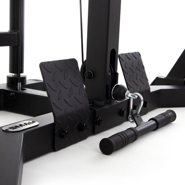 Half Power Rack With Plate Loaded Lateral Pull Down / Rower Footplate with rowing attachment 
