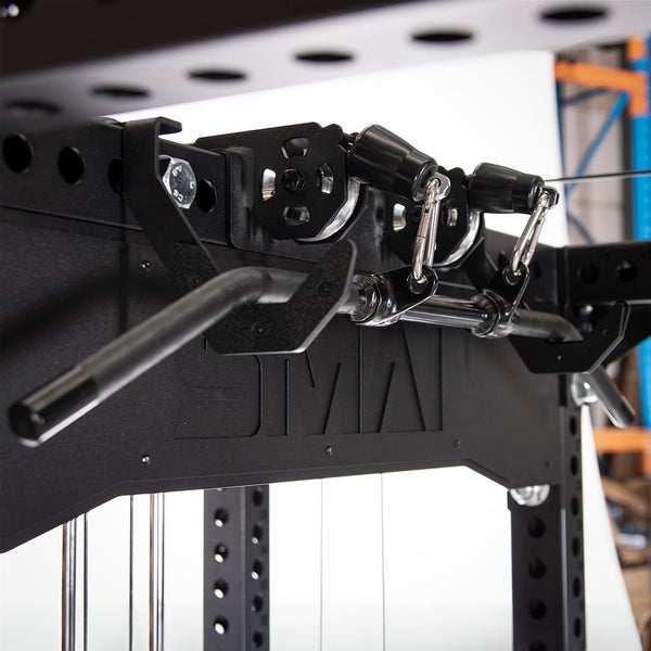 All In 1 Trainer - Power Rack w/ Cable Trainer, Smith Machine & Accessory Pack - Vanta Series Close up of lat pull down bar