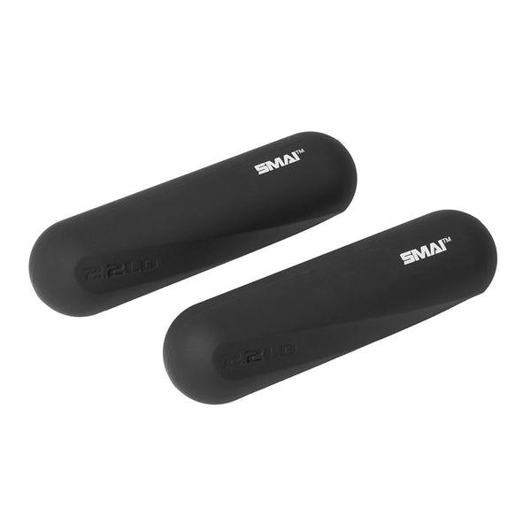 Silicone Black Hand Weights 2.2lb SMAI flatlay