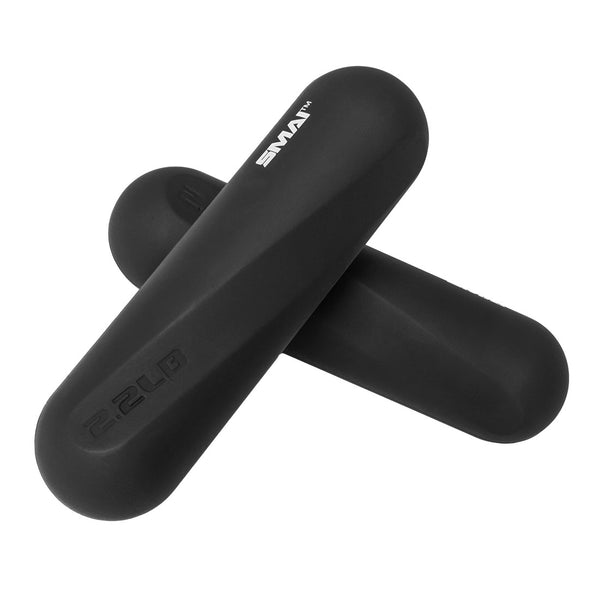 Silicone Black Hand Weights 2.2lb SMAI ergonomic grip