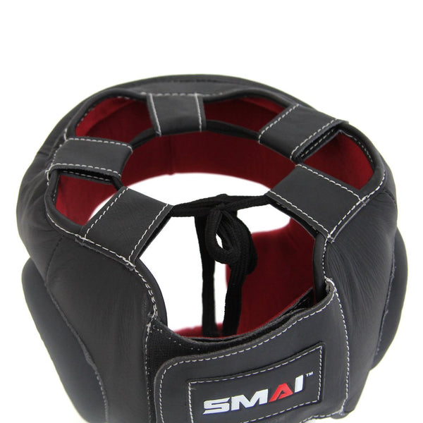 Elite85 Boxing Headgear Close up of top Secure straps