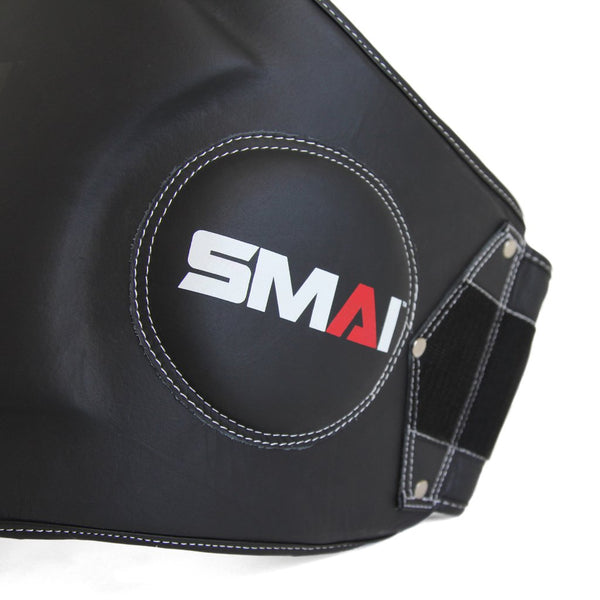 Elite85 Muay Thai Belly Pad Close up of side panel