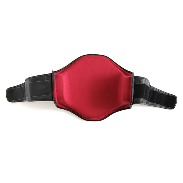 Elite85 Muay Thai Belly Pad Inside view crimson detailing