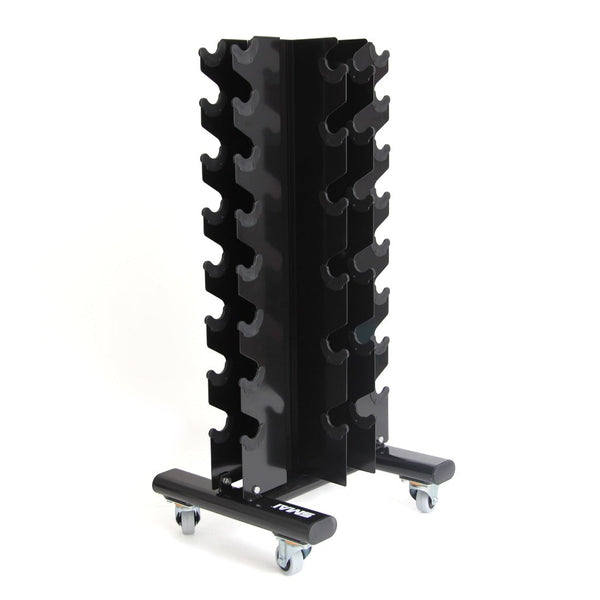 High gauge steel coated in durable, texture powder coat Dumbbell Rack with Wheels (Empty)