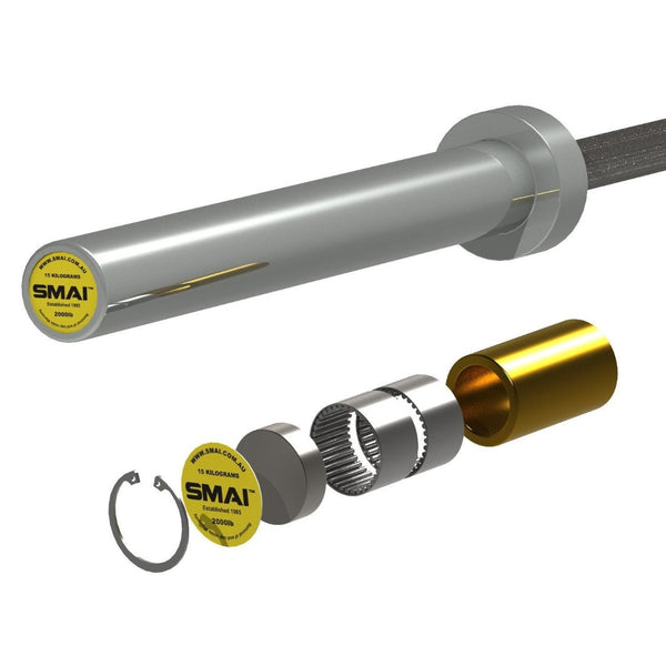 IWF Olympic Barbell (Bearing) - 15kg Diagram of how sleeve is constructed