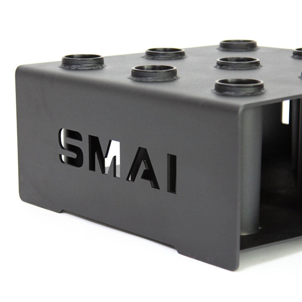 commercial 9 barbell holder close up of SMAI Engraving