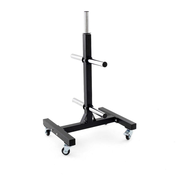 Side of Bumper Plate storage tree with caster wheels SMAI