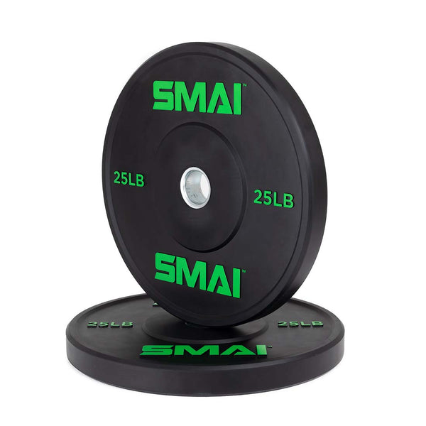 25lb Weight Lifting Plate Bumper Plate SMAI Pair Stacked