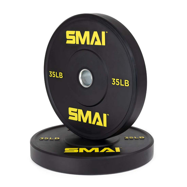 35lb Weight Lifting Plate Bumper Plate SMAI Pair Stacked