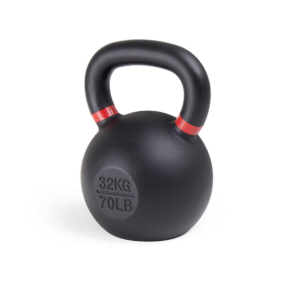Cast Iron Kettlebell 70LB Red Angle View