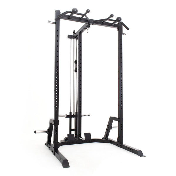 Half Power Rack Weightlifting Package Low angle no accessories