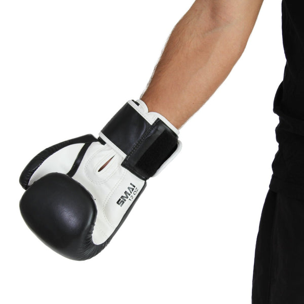Essentials Boxing Gloves Man wearing gloves palm side up
