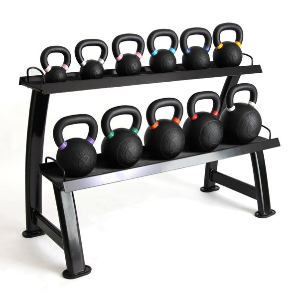 Storage Rack - 2 Layer Filled with kettlebells