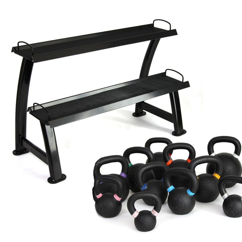 Cast Iron Kettlebell Set 9lb-40lb with Storage Rack | SMAI – SMAI USA